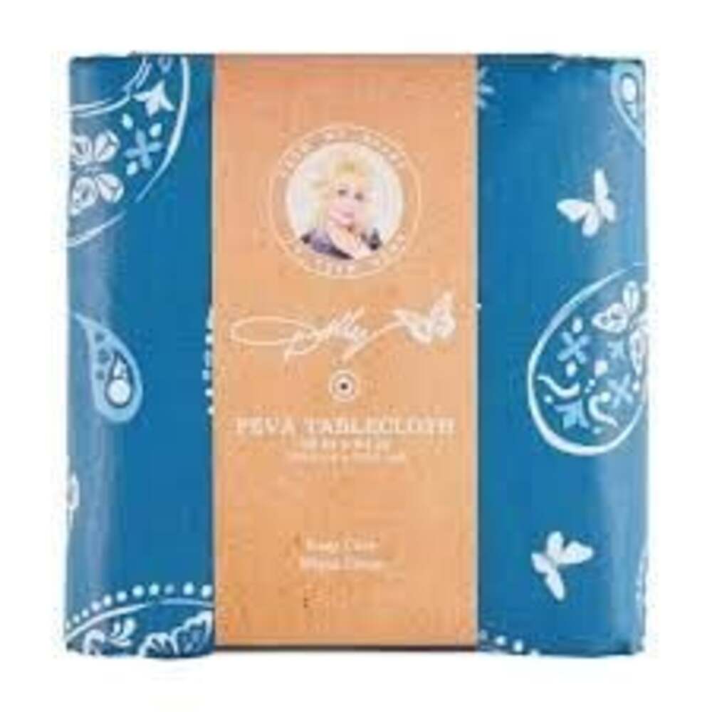 Dolly Parton PEVA Tablecloth 60 x 84 in Blue Paisley‎ Butterfly